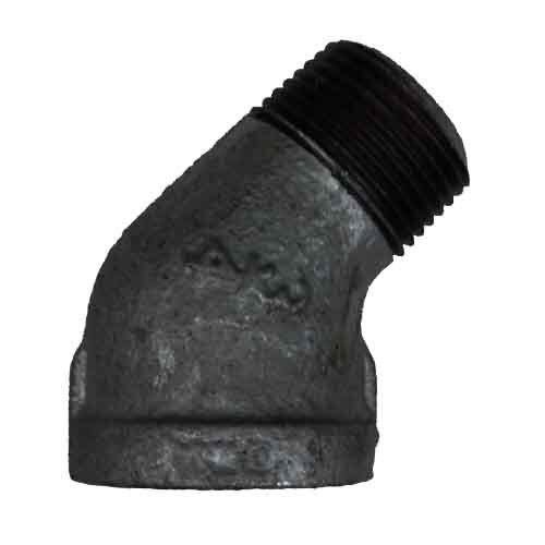 45STEL1B 1"  45 Deg. Street Elbow, Malleable 150#, Black